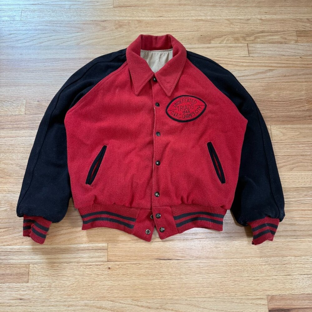 1948 Oxford Sporting Goods Wool Vintage Football Jacket Medium